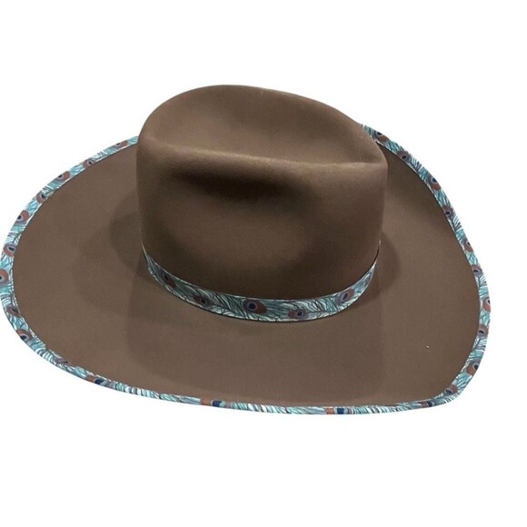 Wrangler Brown Hat with Patterned Trim - Picture 4 of 7
